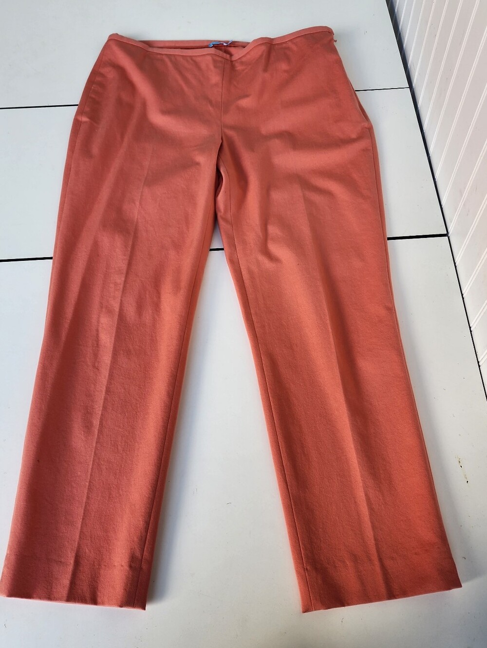 J McLaughlin Stretch High Rise Slimming Pants Rayon Women's Coral Orange Sz 10